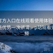 P站官方入口在线观看使用体验报告：有哪些优势一次讲清，p站观看完整视频