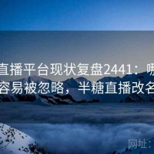 半糖直播平台现状复盘2441：哪些问题最容易被忽略，半糖直播改名了吗