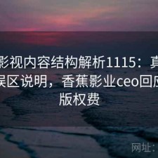 香蕉影视内容结构解析1115：真实情况与误区说明，香蕉影业ceo回应拖欠版权费