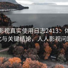 人人影视真实使用日志2413：体验变化与关键结论，人人影视问题