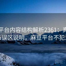 麻豆平台内容结构解析2361：真实情况与误区说明，麻豆平台不犯法吗