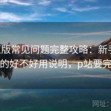 P站正版常见问题完整攻略：新手必看的好不好用说明，p站要完