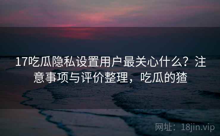 17吃瓜隐私设置用户最关心什么？注意事项与评价整理，吃瓜的猹  第2张