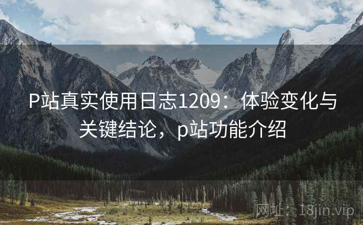 P站真实使用日志1209:体验变化与关键结论,p站功能介绍 第2张 P站真实使用日志1209:体验变化与关键结论,p站功能介绍 第2张