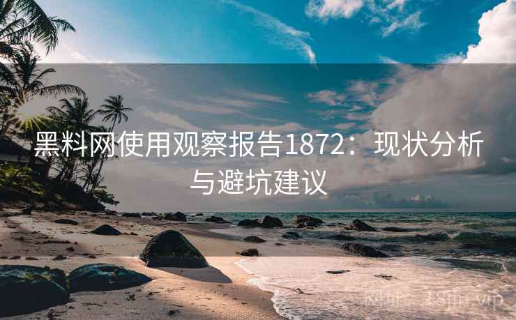黑料网使用观察报告1872:现状分析与避坑建议 第2张 黑料网使用观察报告1872:现状分析与避坑建议 第2张